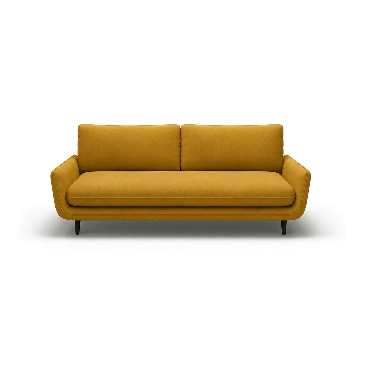 Canapea extensibila Solano, stofa catifelata galben - Riviera 41, cu lada depozitare, 230x107x85/73 cm