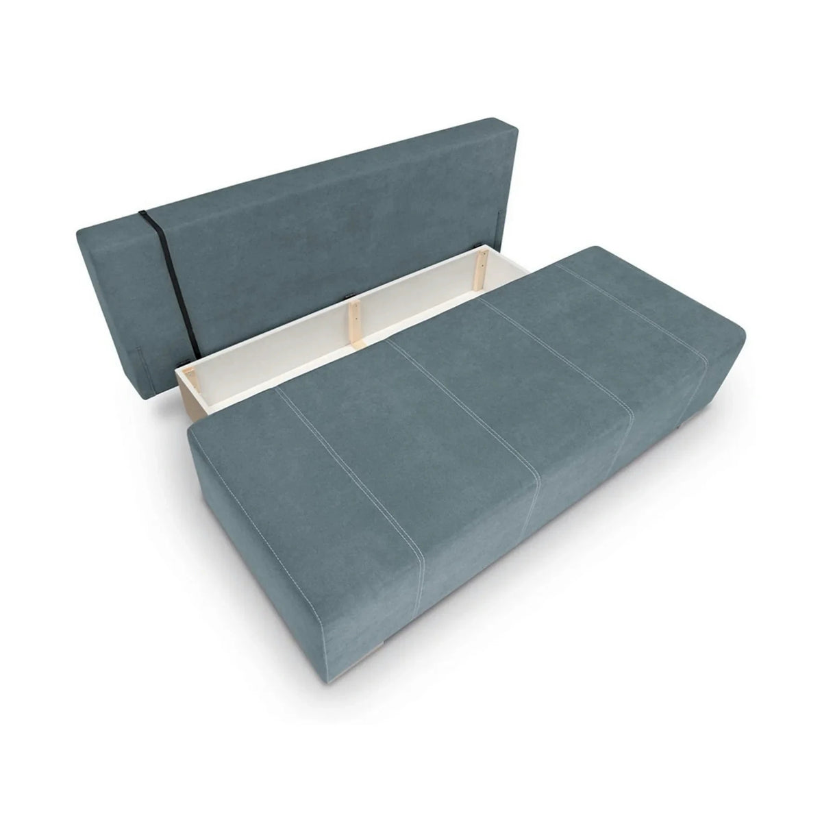 Canapea extensibila STREET IV, stofa catifelata albastru - Wind 76, 197x98x95 cm