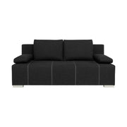Canapea extensibila STREET IV, stofa catifelata negru - Denver 21, 197x98x95 cm