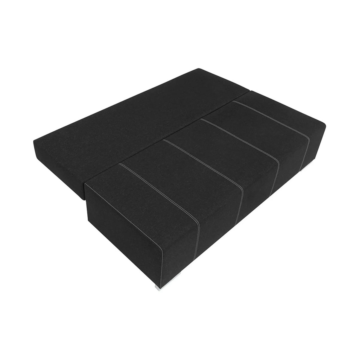 Canapea extensibila STREET IV, stofa catifelata negru - Denver 21, 197x98x95 cm
