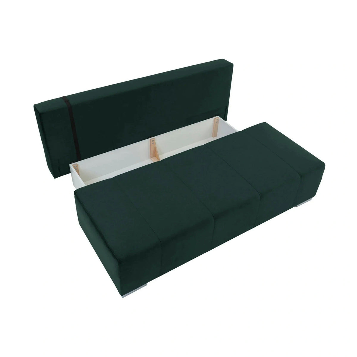 Canapea extensibila STREET IV, stofa catifelata verde - Trinity 28, 197x98x95 cm