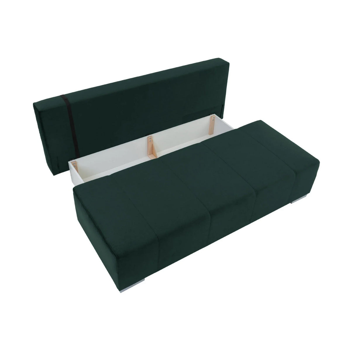 Canapea extensibila STREET IV, stofa catifelata verde - Trinity 28, 197x98x95 cm