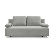 Canapea extensibila SUN, stofa catifelata gri - Enjoy New 45, 193x92x96 cm