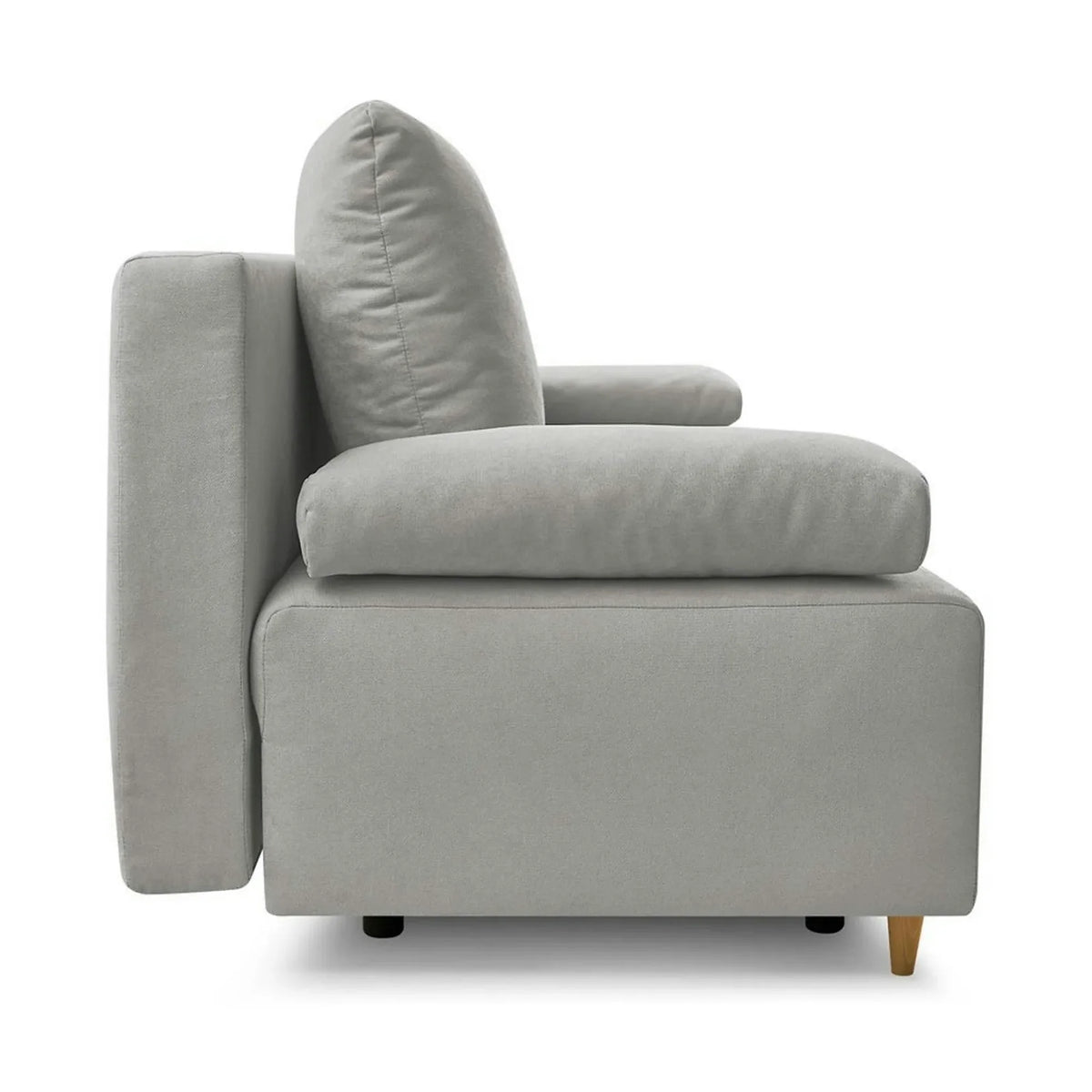 Canapea extensibila SUN, stofa catifelata gri - Enjoy New 45, 193x92x96 cm