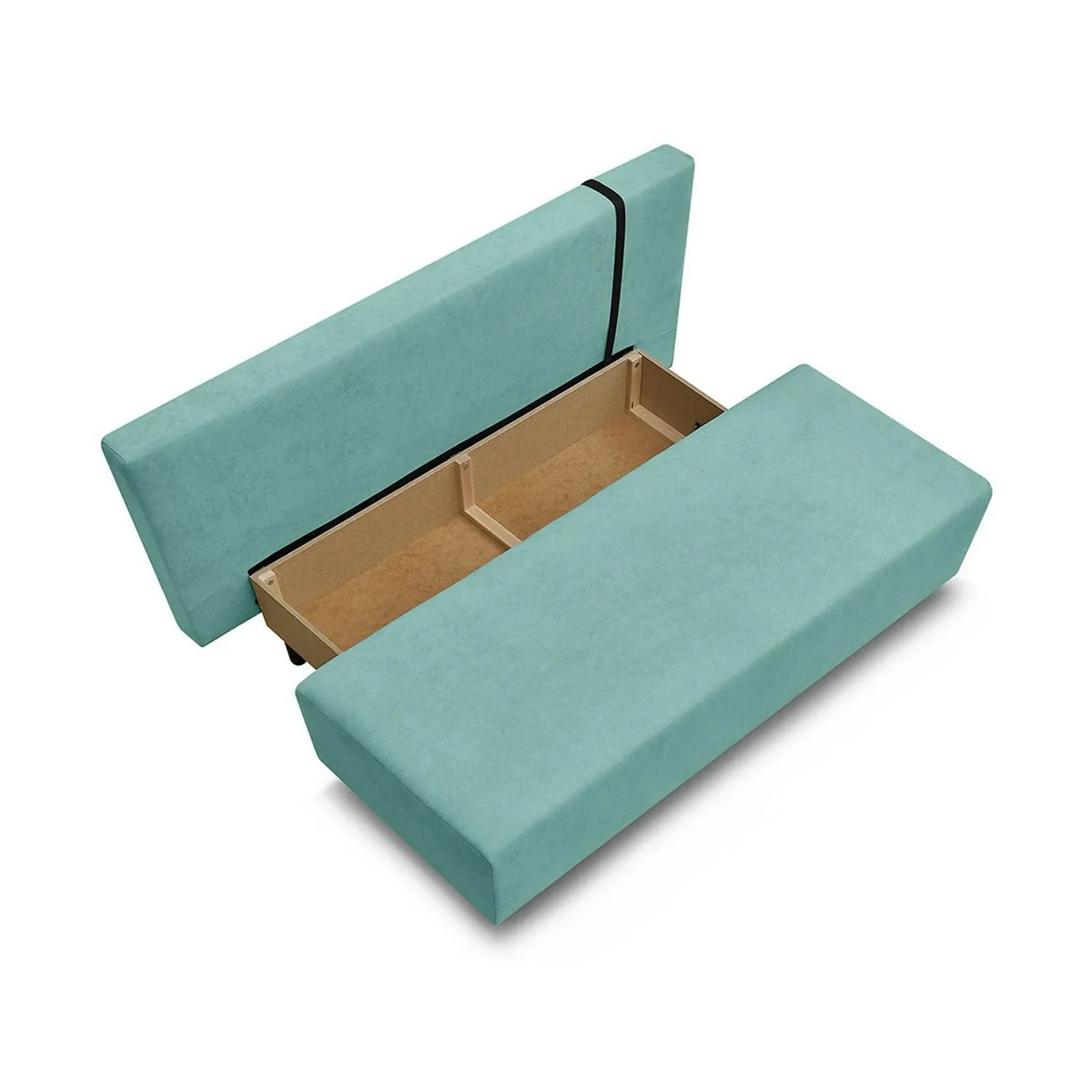 Canapea extensibila SUN, stofa catifelata verde menta - Enjoy new 18, 193x92x96 cm