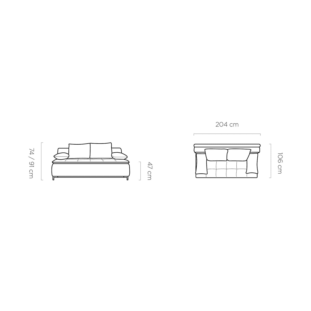 Canapea extensibila SWEET, personalizabil, cu lada depozitare, 204x106x91 cm