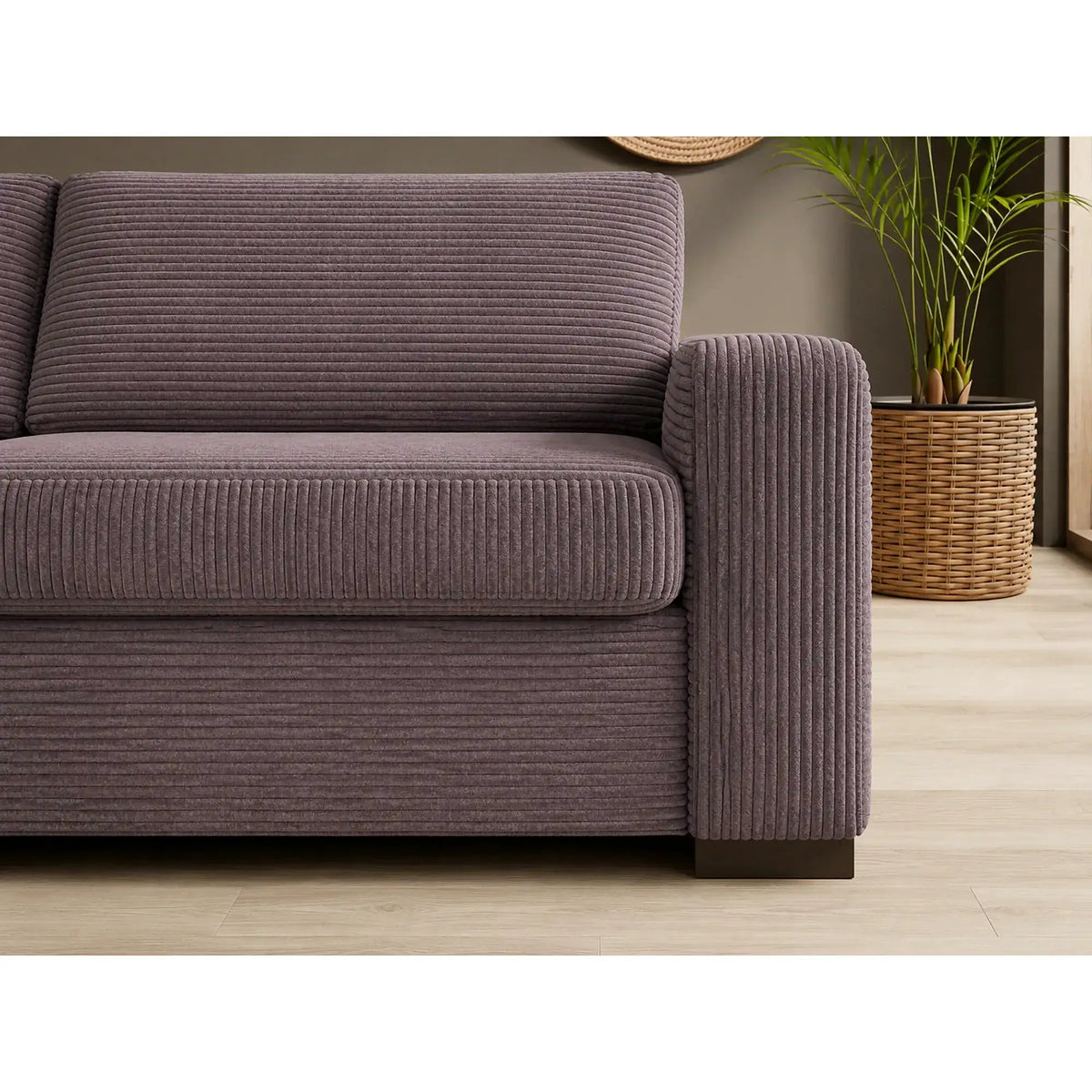 Canapea extensibila VANILLA 160, stofa catifelata maro - Whisper 5, 220x98x87 cm
