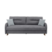 Canapea extensibila VERTO, stofa catifelata gri - Asti 23, 206x93x88 cm