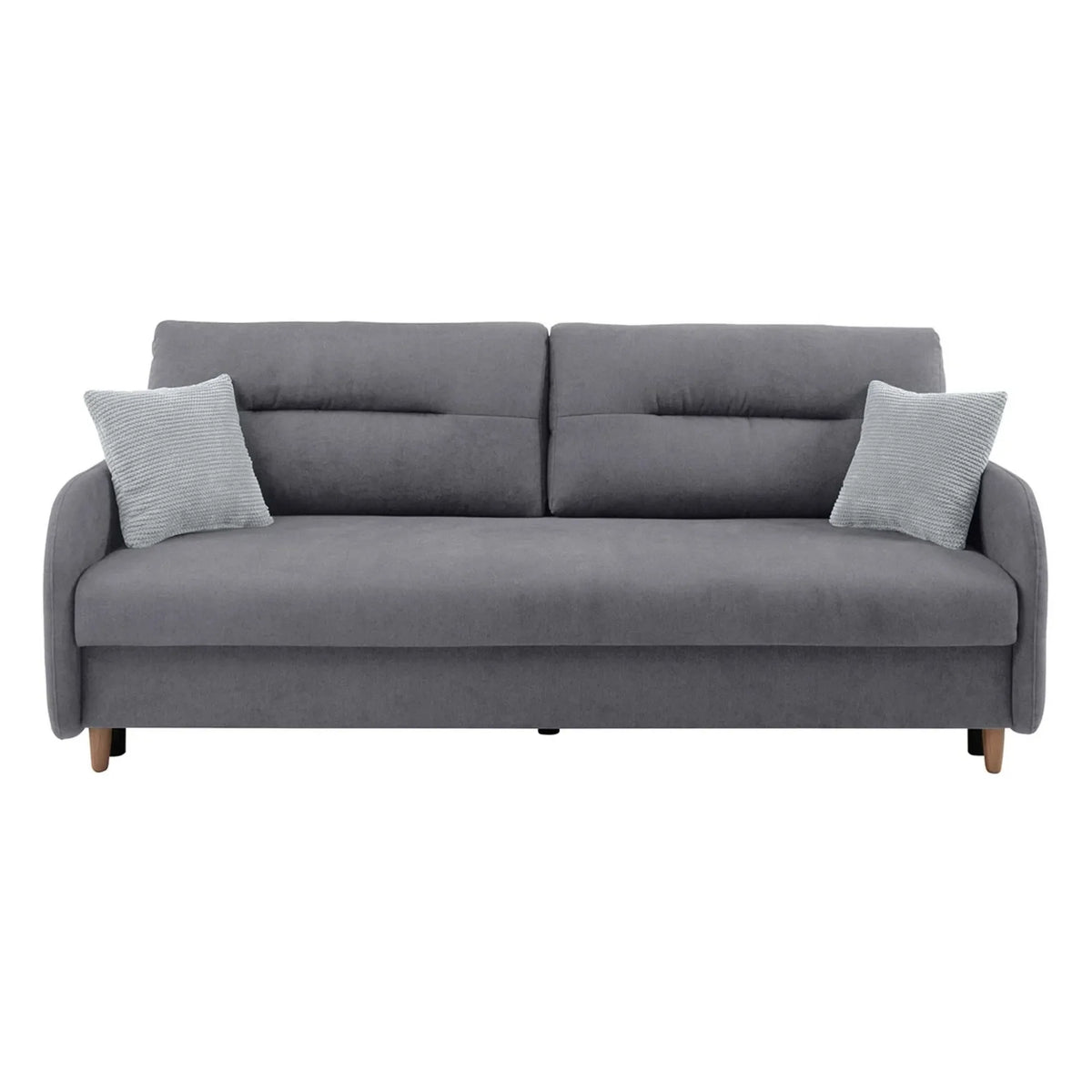 Canapea extensibila VERTO, stofa catifelata gri - Asti 23, 206x93x88 cm