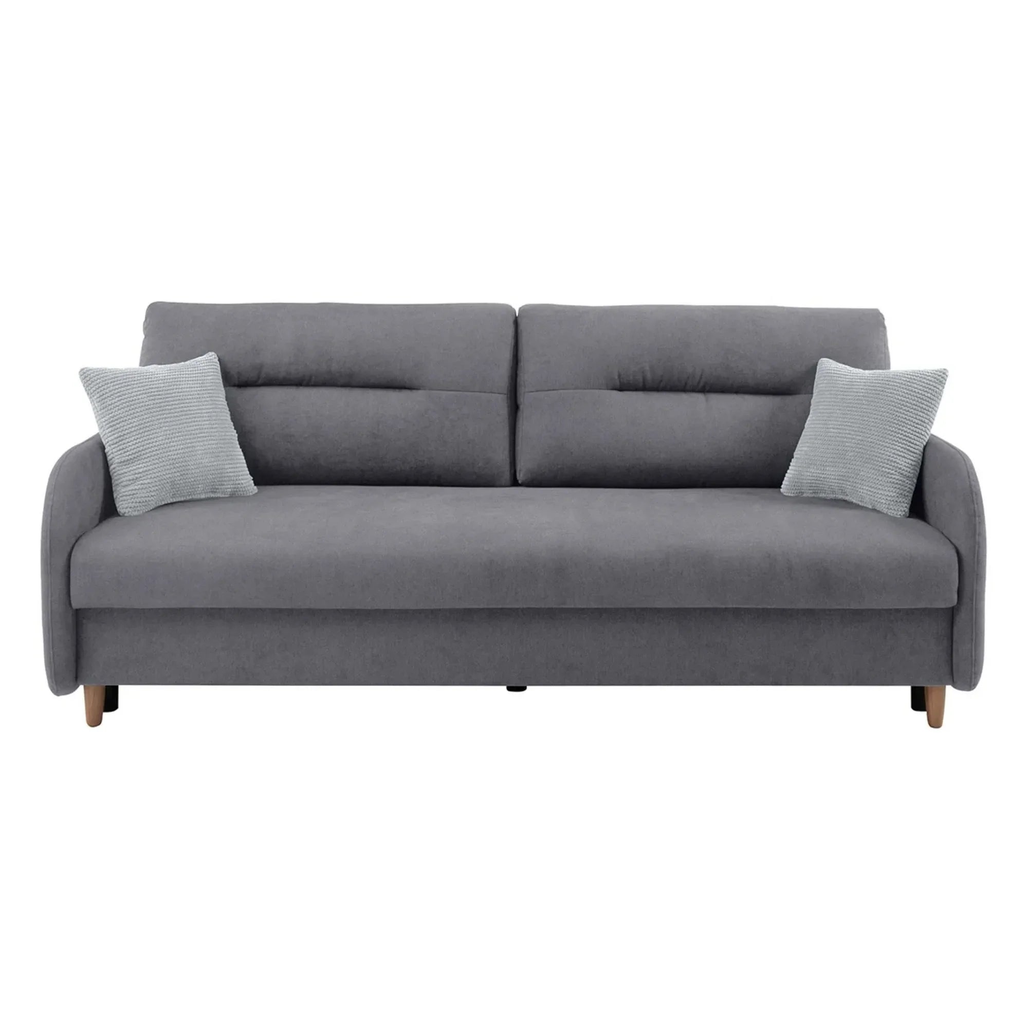 Canapea extensibila VERTO, stofa catifelata gri - Asti 23, 206x93x88 cm
