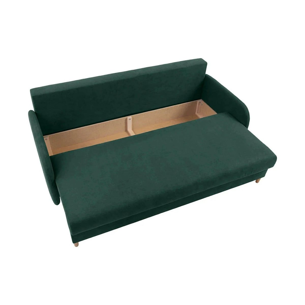 Canapea extensibila VERTO, stofa catifelata verde - Asti 31, 206x93x88 cm