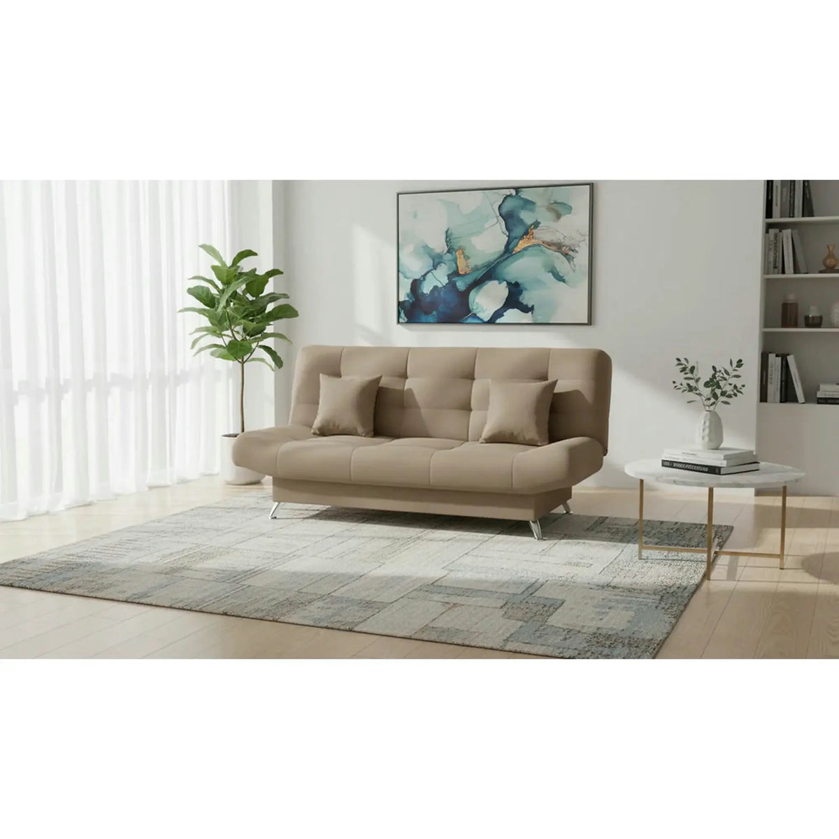 Canapea extensibila VIOLA, stofa maro - Elia 16, 192x89x48 cm