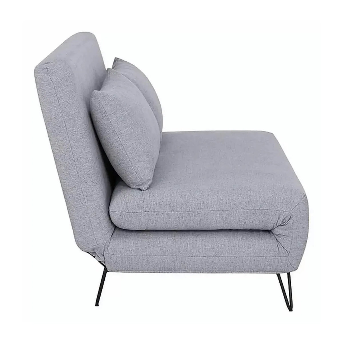 Canapea extensibila ZENIA, gri, stofa/metal, 141x90/191x81 cm