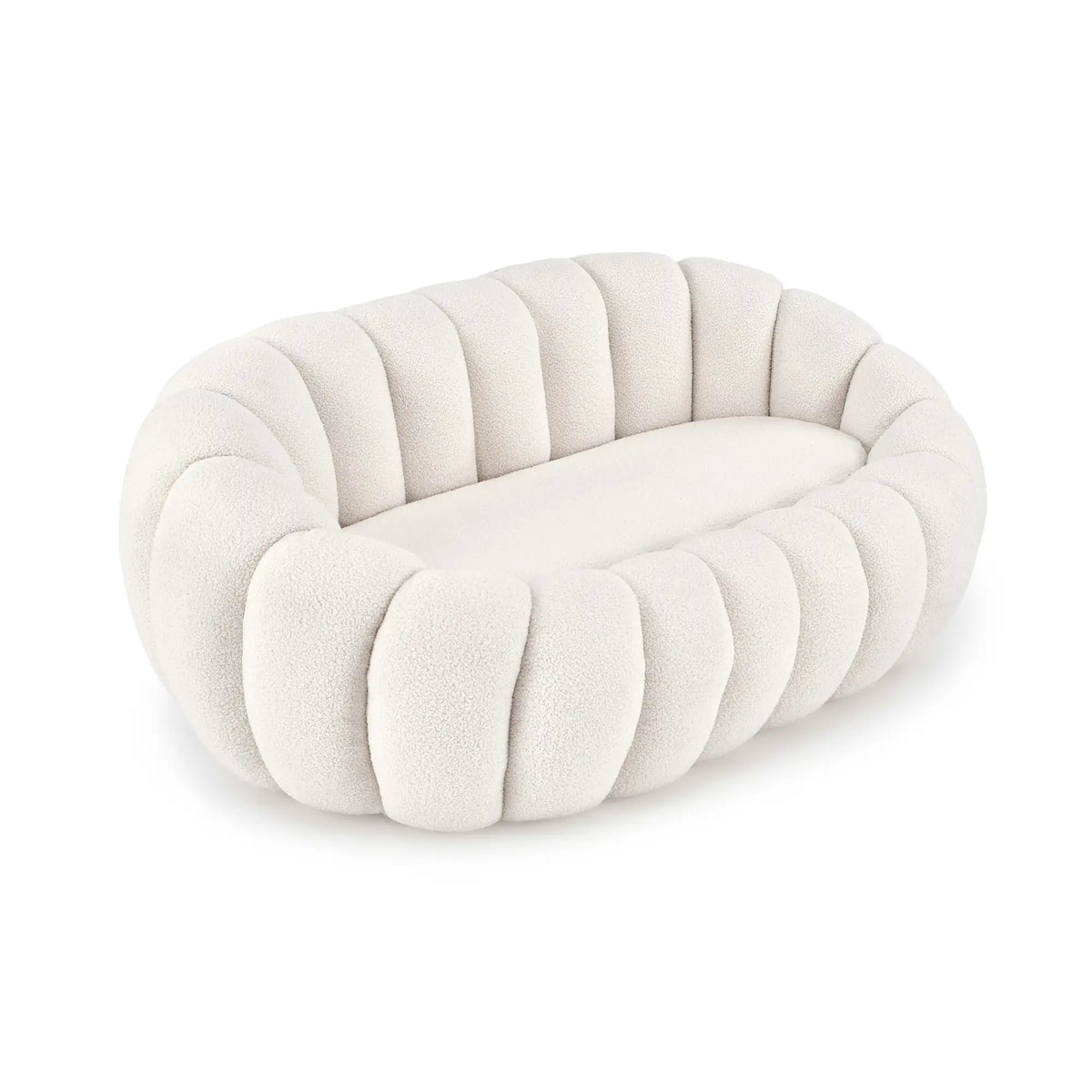 Canapea GASPAR XL, crem, stofa buclata, 140x95x60 cm
