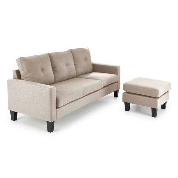 Canapea GERSON, bej, stofa clasica/polipropilena, 180x130x80 cm
