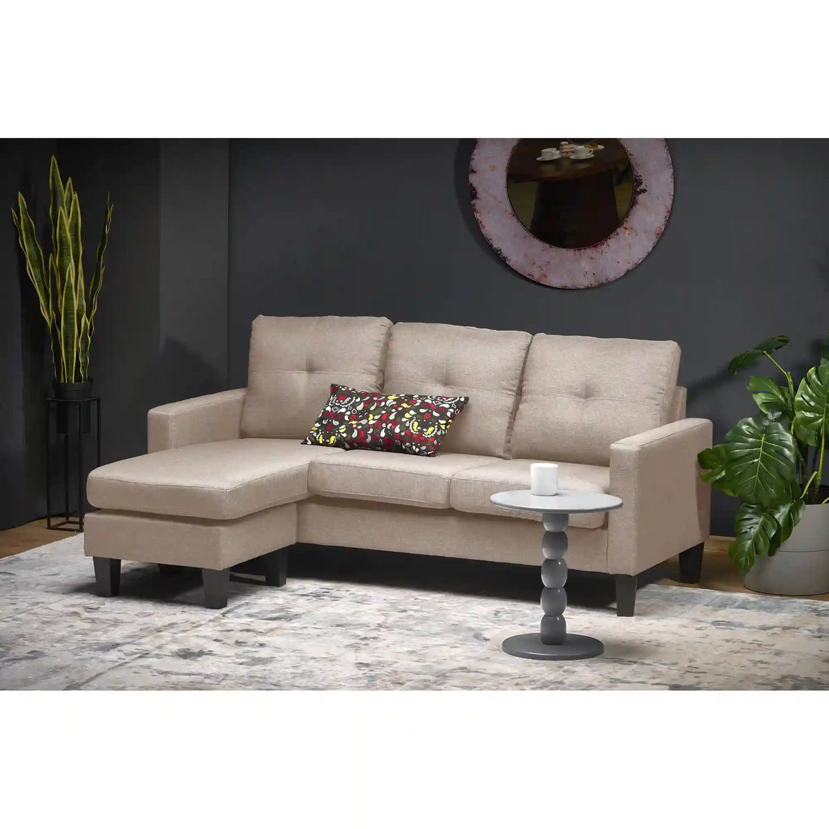 Canapea GERSON, bej, stofa clasica/polipropilena, 180x130x80 cm