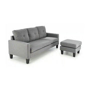 Canapea GERSON, gri, stofa clasica/polipropilena, 180x130x80 cm