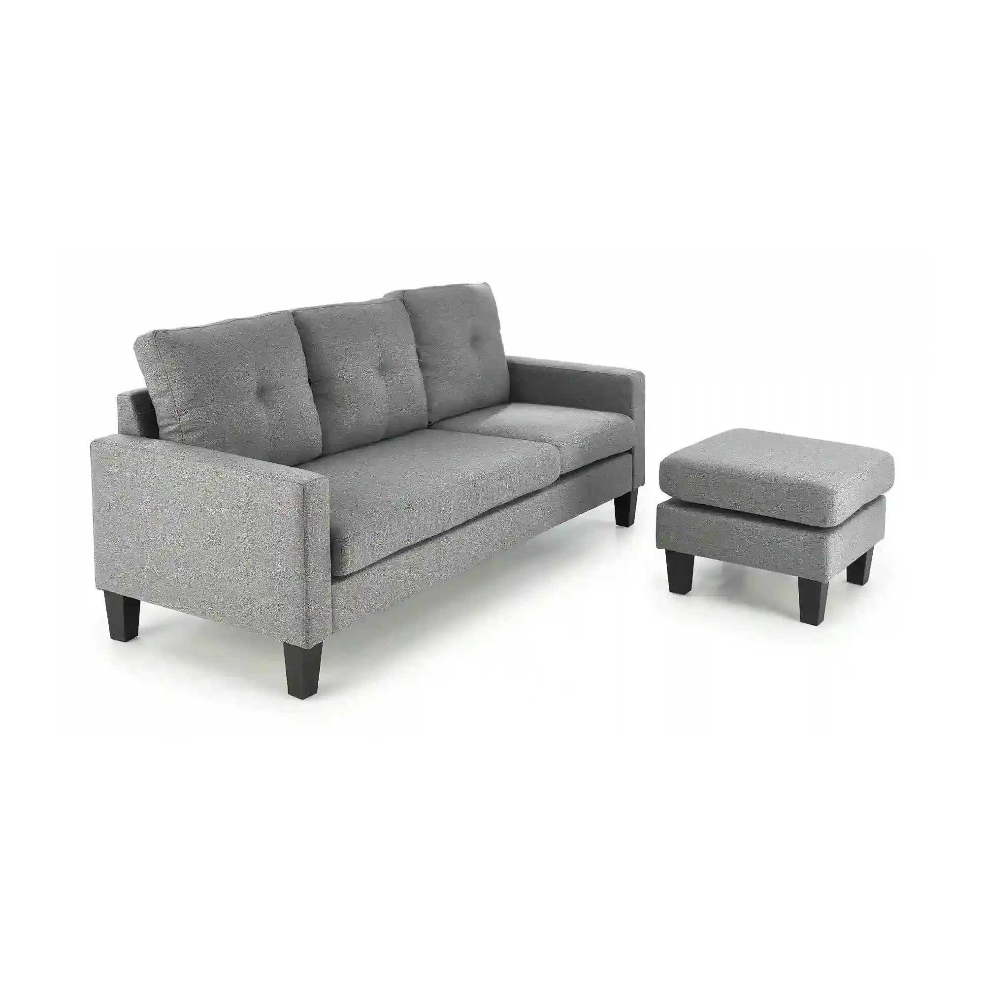 Canapea GERSON, gri, stofa clasica/polipropilena, 180x130x80 cm