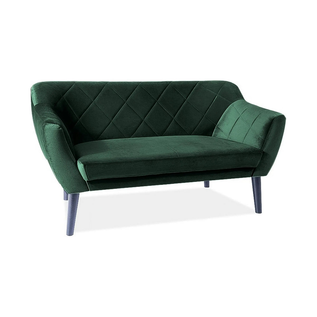 Canapea, KARO 2, verde - Bluvel 78, stofa catifelata, 140x75x76 cm