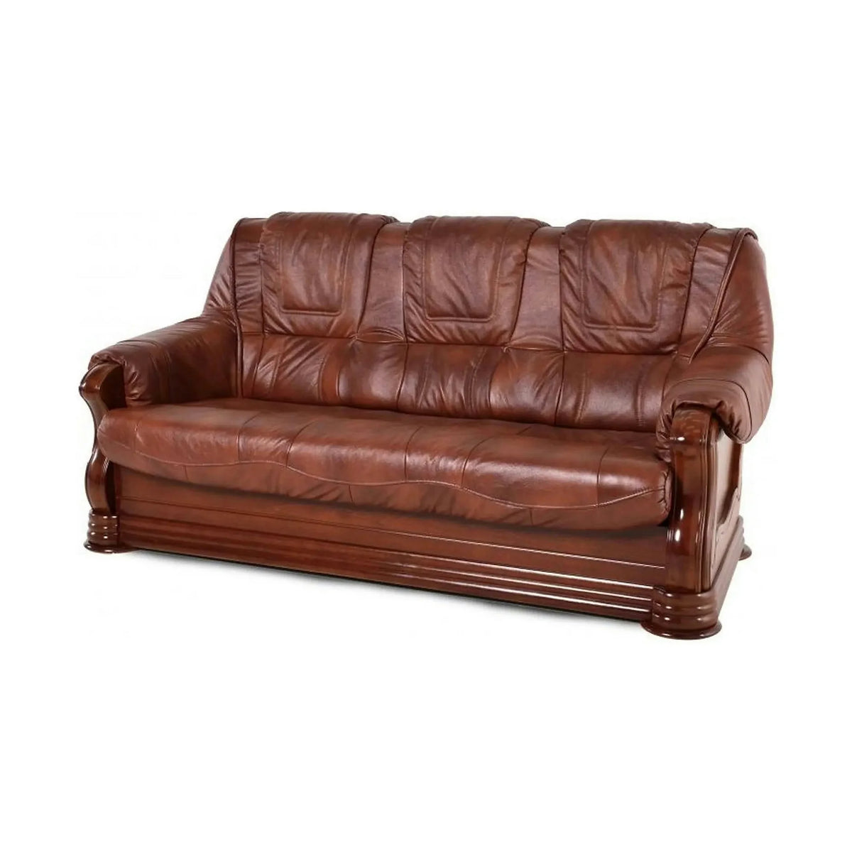Canapea living piele naturala PARMA, maro, 195x96x95 cm