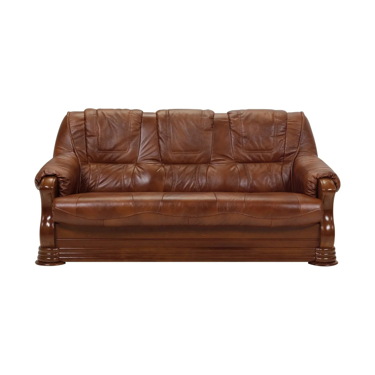 Canapea living piele naturala PARMA, maro, 195x96x95 cm