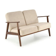 Canapea MILANO 2S, bej - Castel 15, stofa catifelata/lemn, 120x77x77 cm