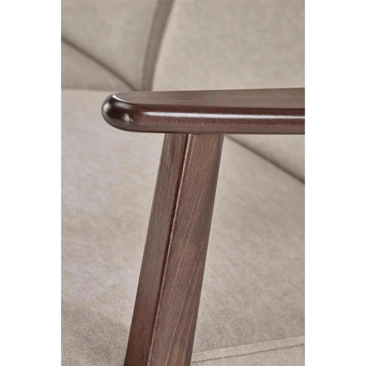 Canapea MILANO 2S, bej - Castel 15, stofa catifelata/lemn, 120x77x77 cm