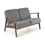 Canapea MILANO 2S, gri - Castel 93, stofa catifelata/lemn, 120x77x77 cm