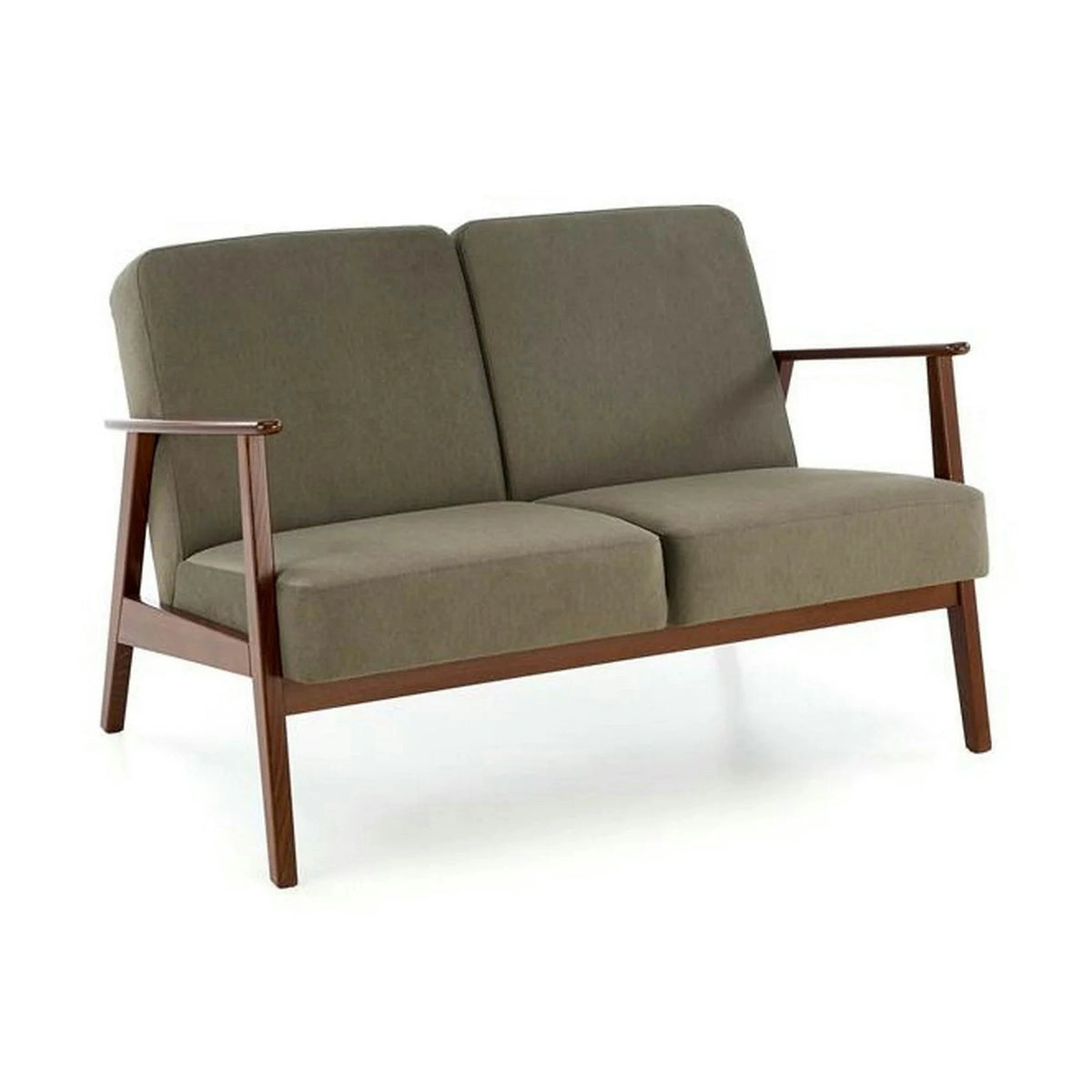 Canapea MILANO 2S, verde olive - Castel 39,  stofa catifelata/lemn, 120x77x77 cm