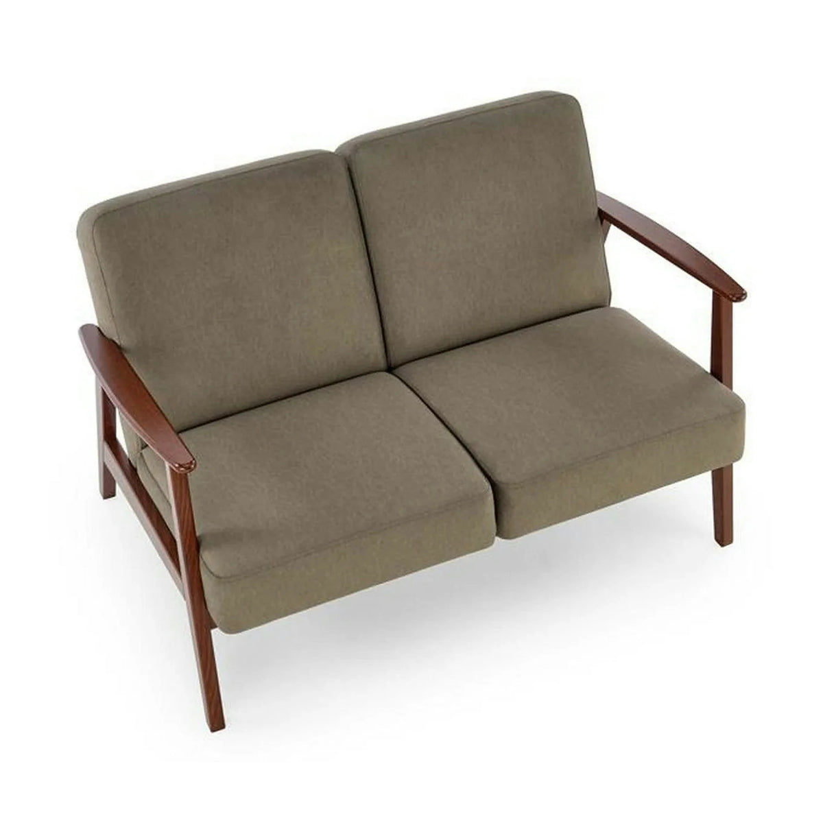 Canapea MILANO 2S, verde olive - Castel 39,  stofa catifelata/lemn, 120x77x77 cm