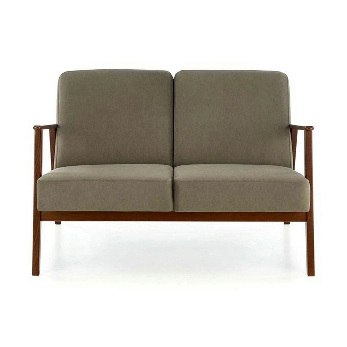 Canapea MILANO 2S, verde olive - Castel 39,  stofa catifelata/lemn, 120x77x77 cm