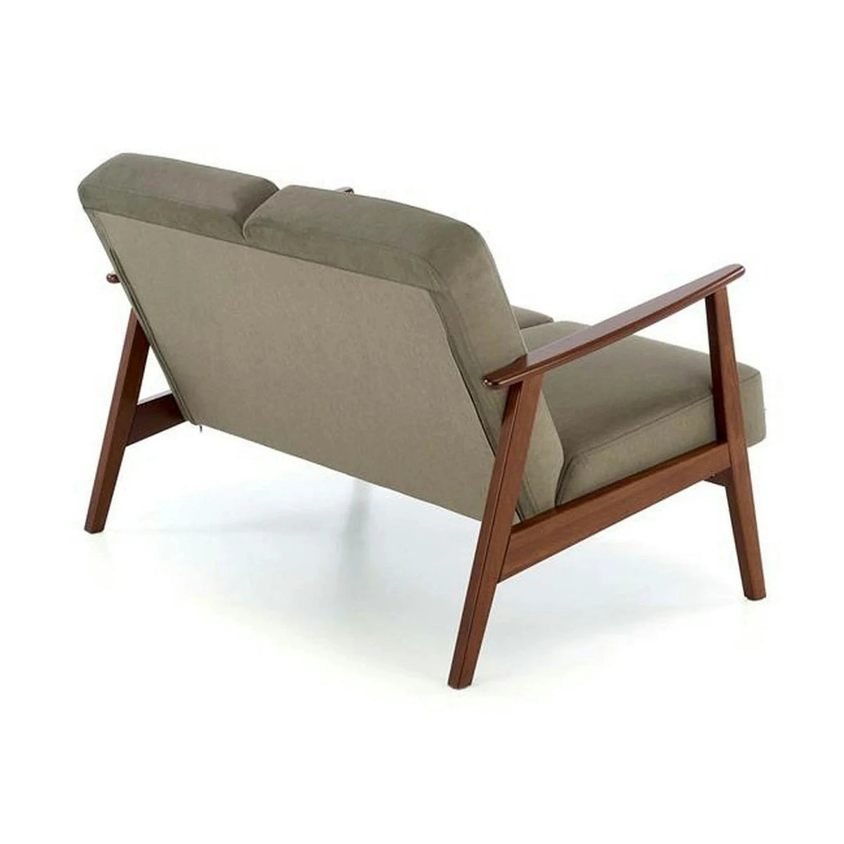 Canapea MILANO 2S, verde olive - Castel 39,  stofa catifelata/lemn, 120x77x77 cm