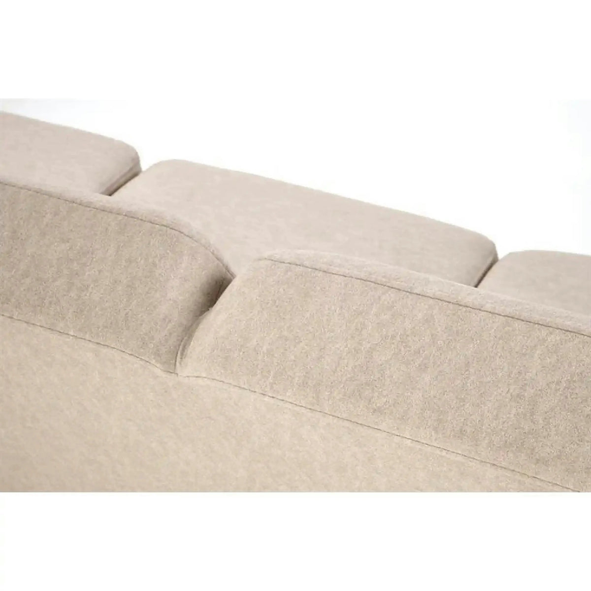 Canapea MILANO 3S, bej - Castel 15, stofa catifelata/lemn, 175x77x77 cm