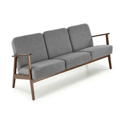 Canapea MILANO 3S, gri - Castel 93, stofa catifelata/lemn, 175x77x77 cm