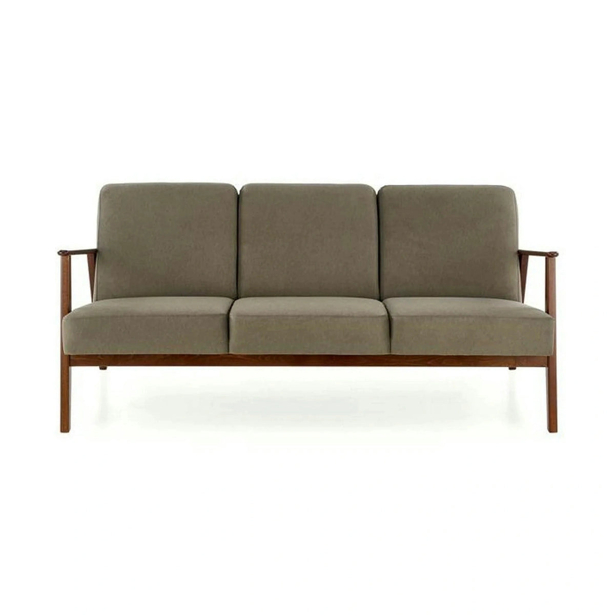 Canapea MILANO 3S, verde olive - Castel 39, stofa catifelata/lemn, 175x77x77 cm