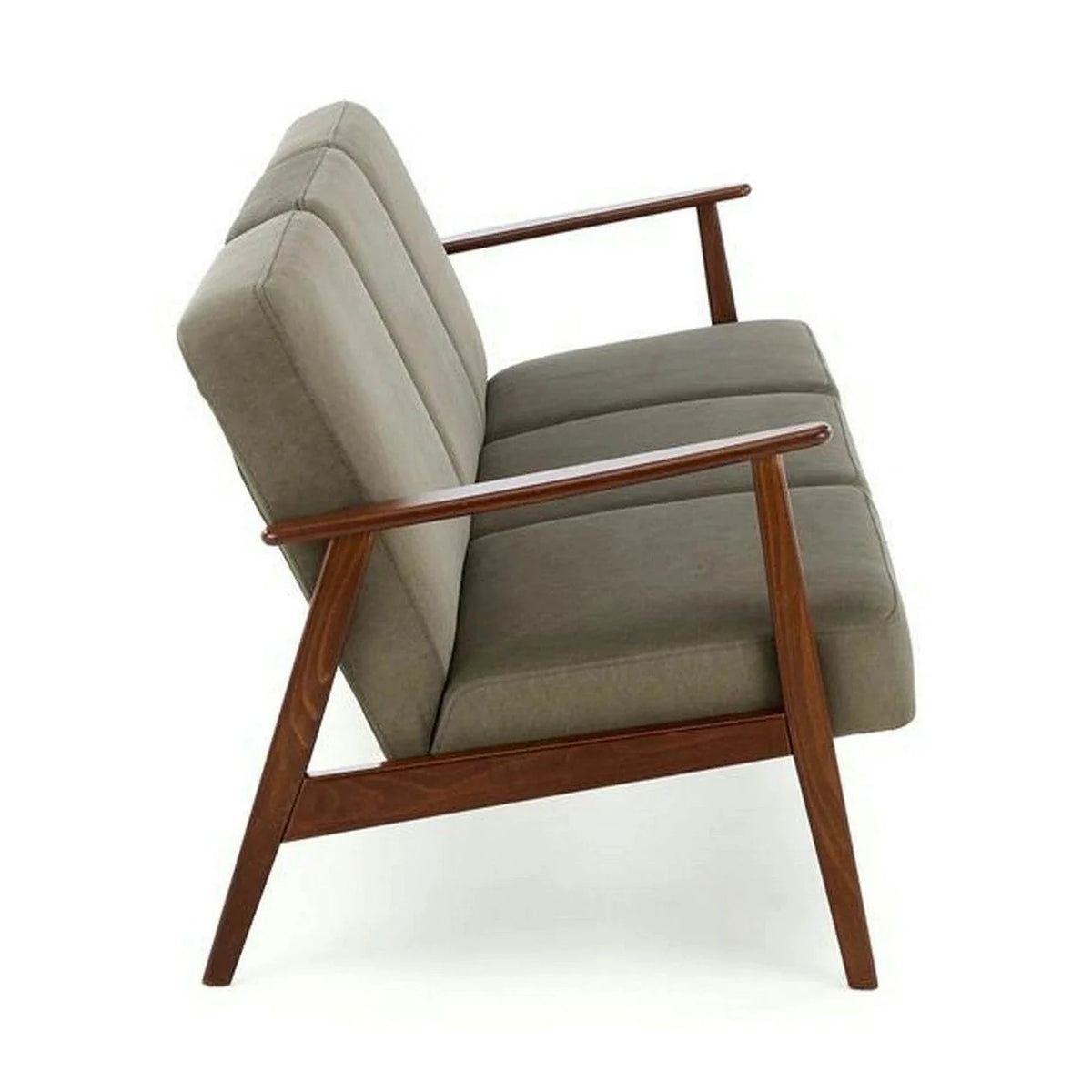 Canapea MILANO 3S, verde olive - Castel 39, stofa catifelata/lemn, 175x77x77 cm