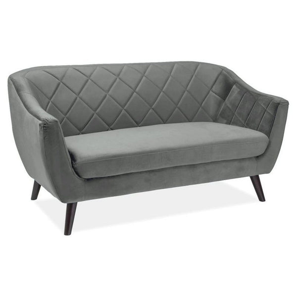 Canapea MOLLY, gri - Bluvel 14, stofa catifelata/lemn, 160x85x83 cm