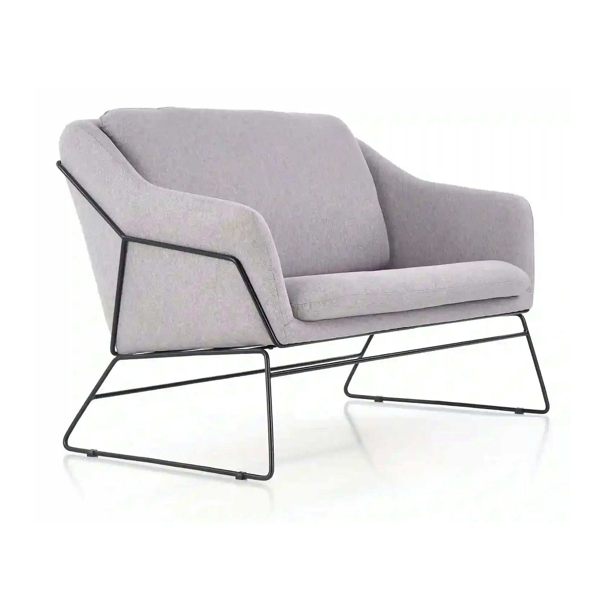 Canapea SOFT XL, gri deschis/negru, stofa/metal, 125x77x83 cm