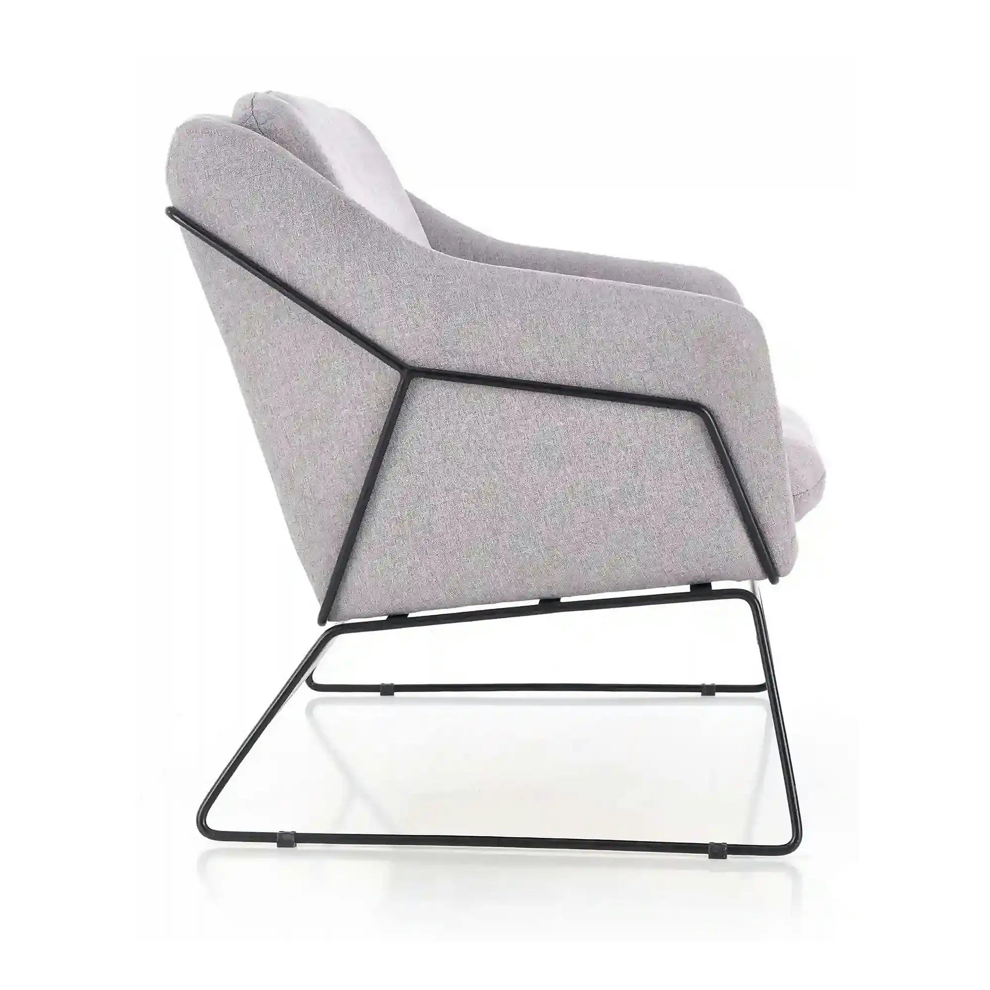 Canapea SOFT XL, gri deschis/negru, stofa/metal, 125x77x83 cm