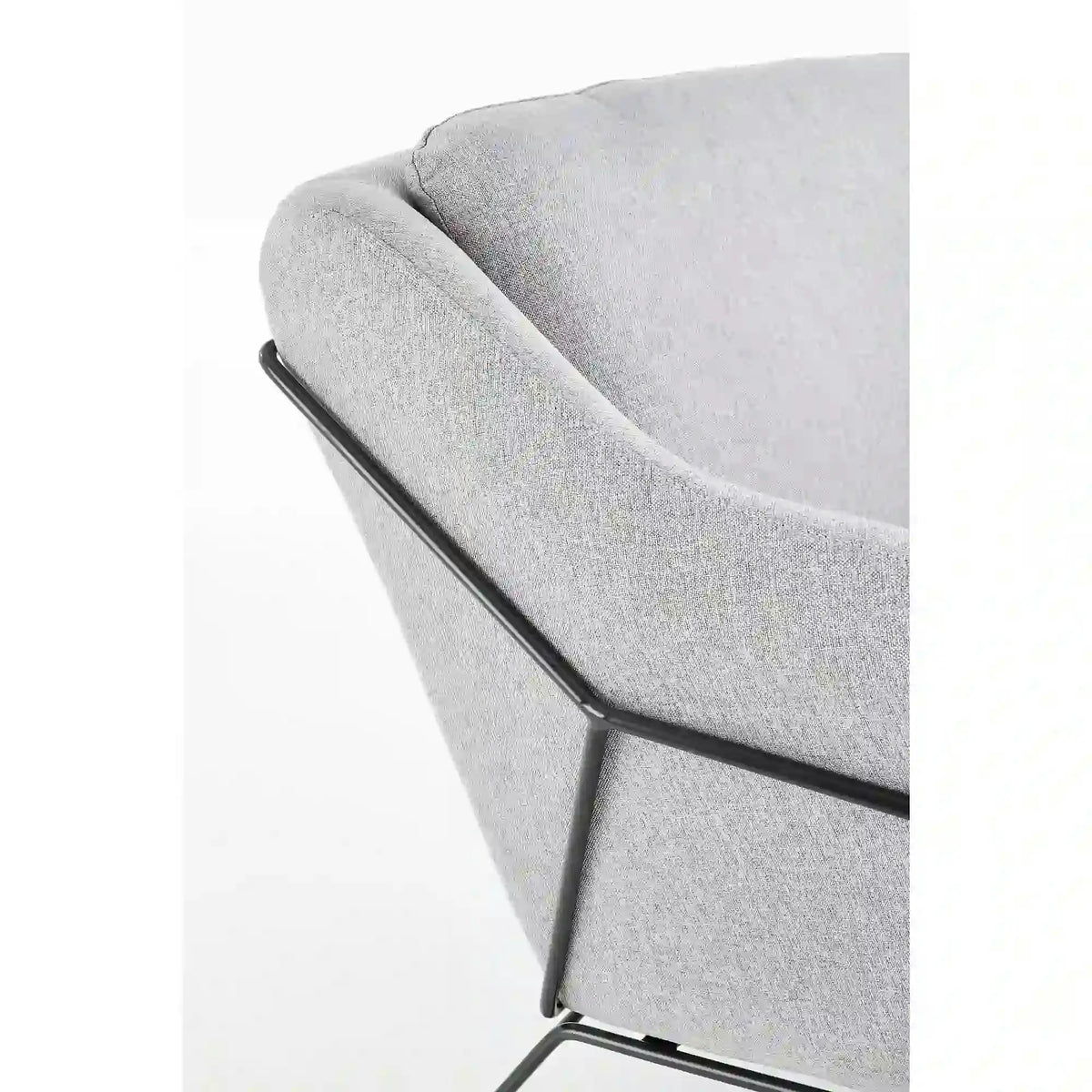 Canapea SOFT XL, gri deschis/negru, stofa/metal, 125x77x83 cm