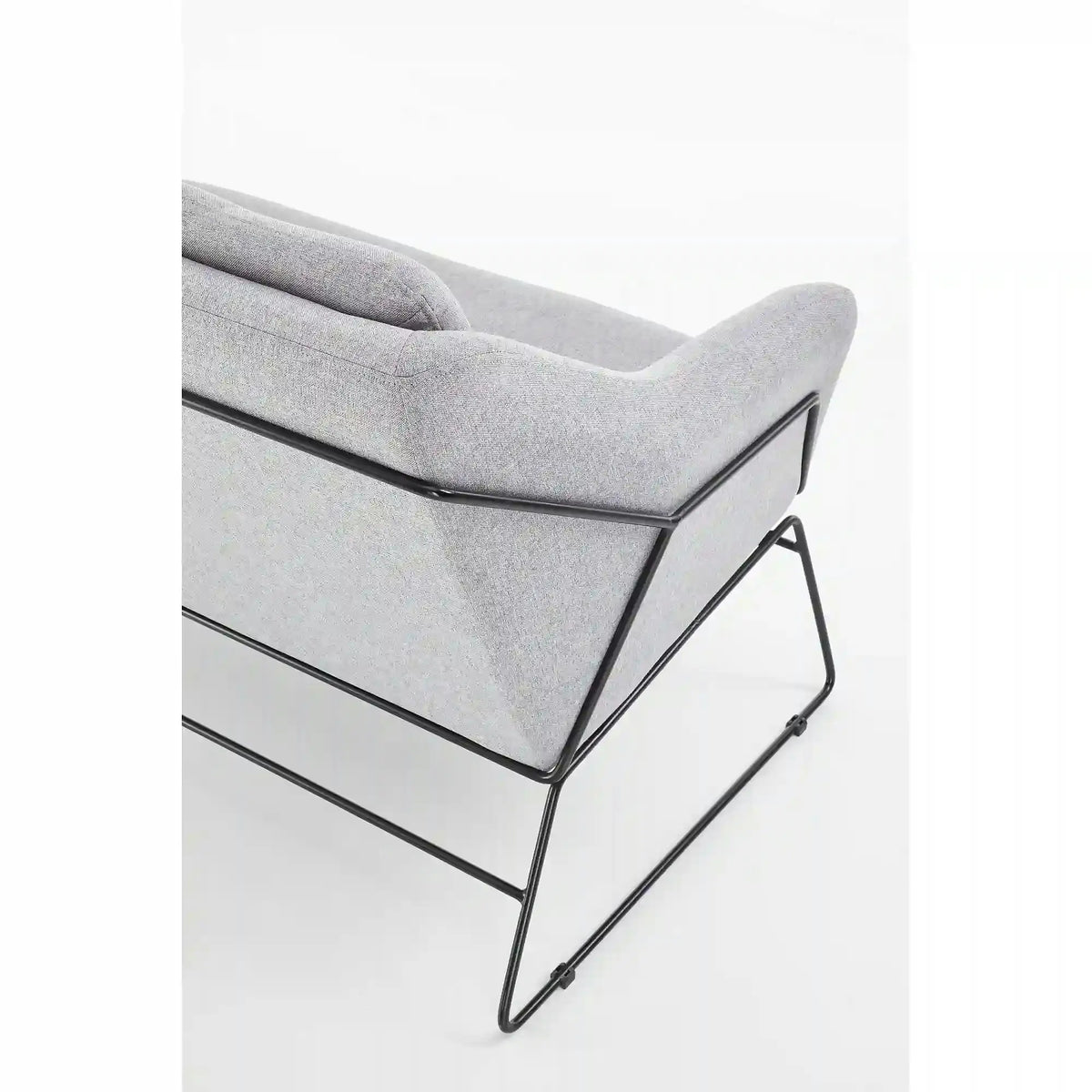 Canapea SOFT XL, gri deschis/negru, stofa/metal, 125x77x83 cm