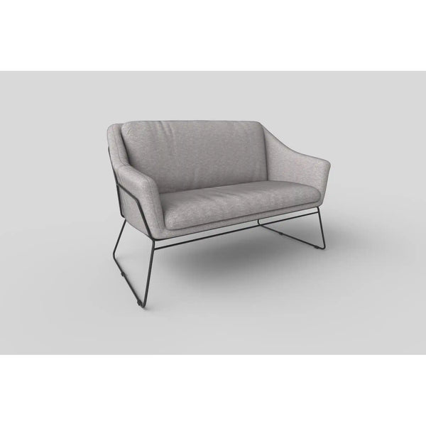 Canapea SOFT XL, gri deschis/negru, stofa/metal, 125x77x83 cm