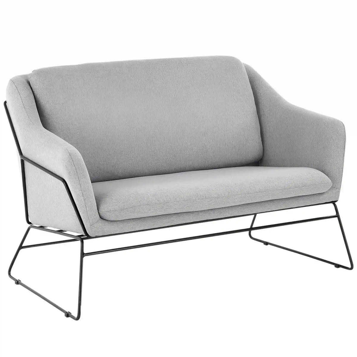 Canapea SOFT XL, gri deschis/negru, stofa/metal, 125x77x83 cm