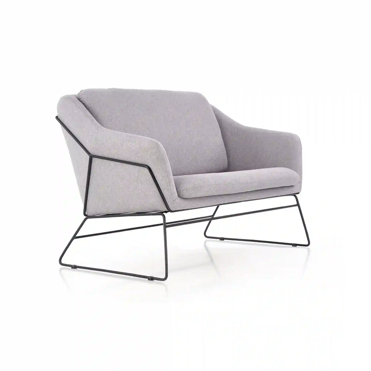 Canapea SOFT XL, gri deschis/negru, stofa/metal, 125x77x83 cm