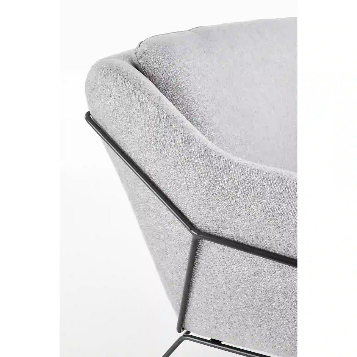 Canapea SOFT XL, gri deschis/negru, stofa/metal, 125x77x83 cm
