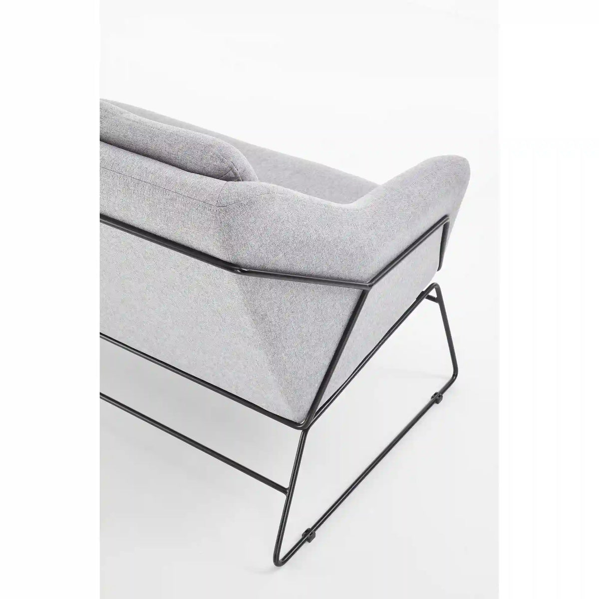 Canapea SOFT XL, gri deschis/negru, stofa/metal, 125x77x83 cm