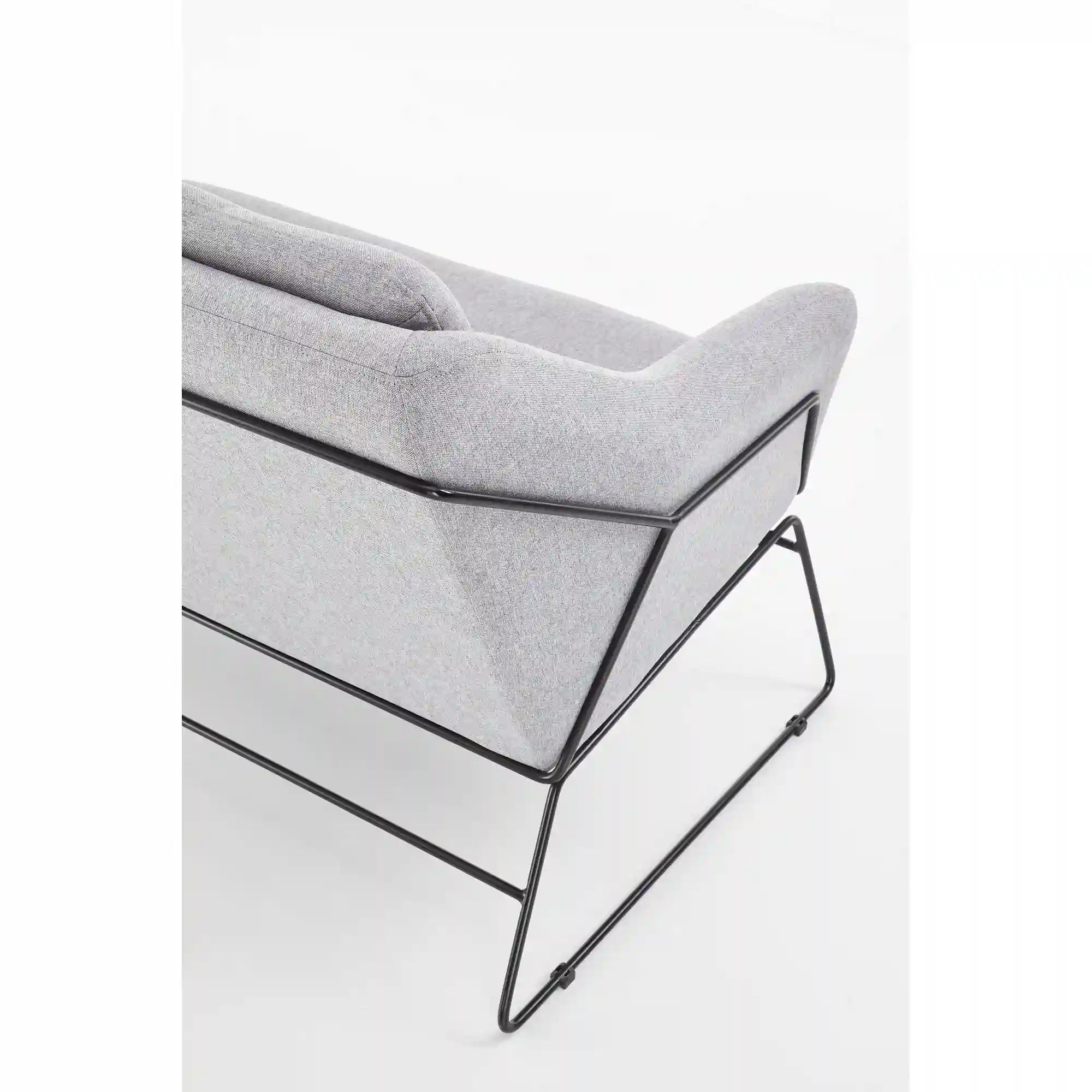 Canapea SOFT XL, gri deschis/negru, stofa/metal, 125x77x83 cm