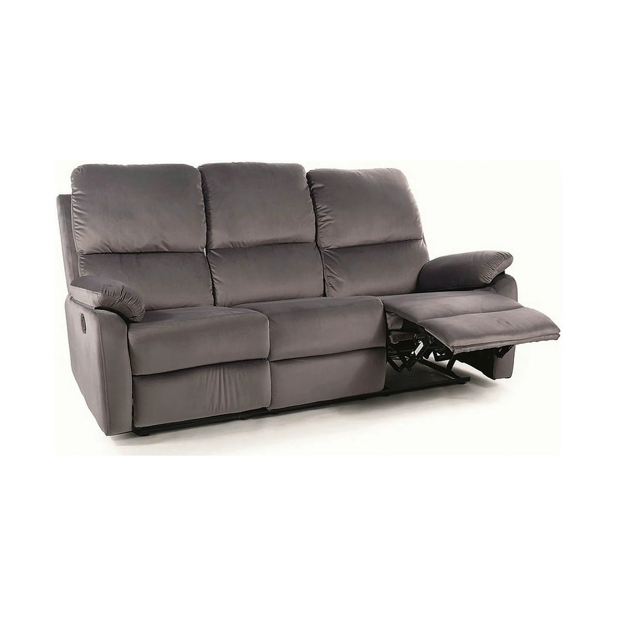 Canapea SPENCER 3, gri, stofa catifelta/metal, 193x94x101 cm