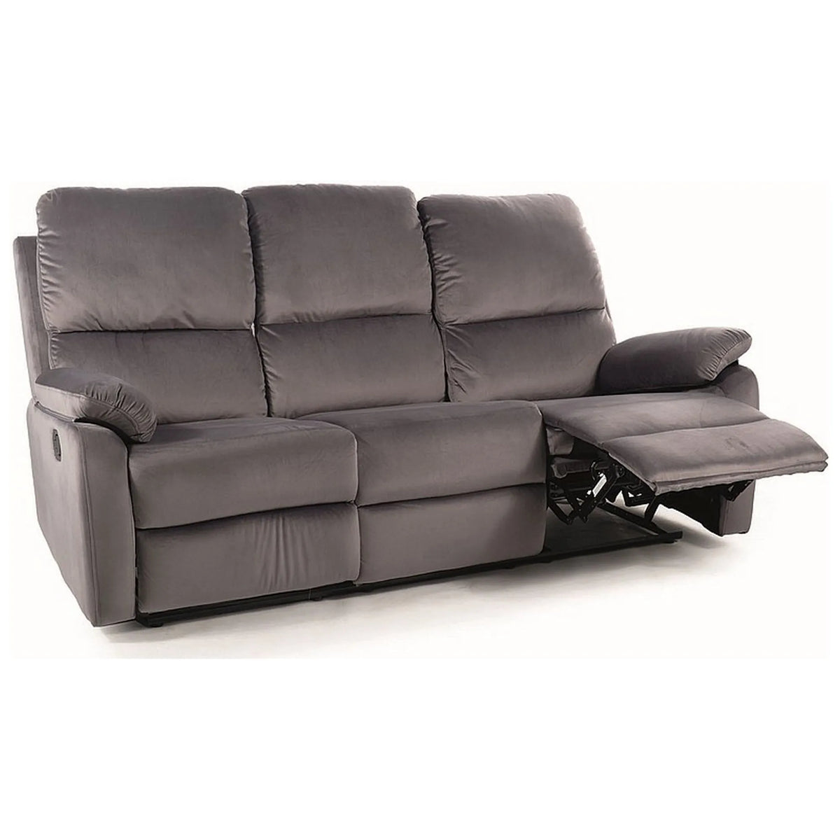 Canapea SPENCER 3, gri, stofa catifelta/metal, 193x94x101 cm