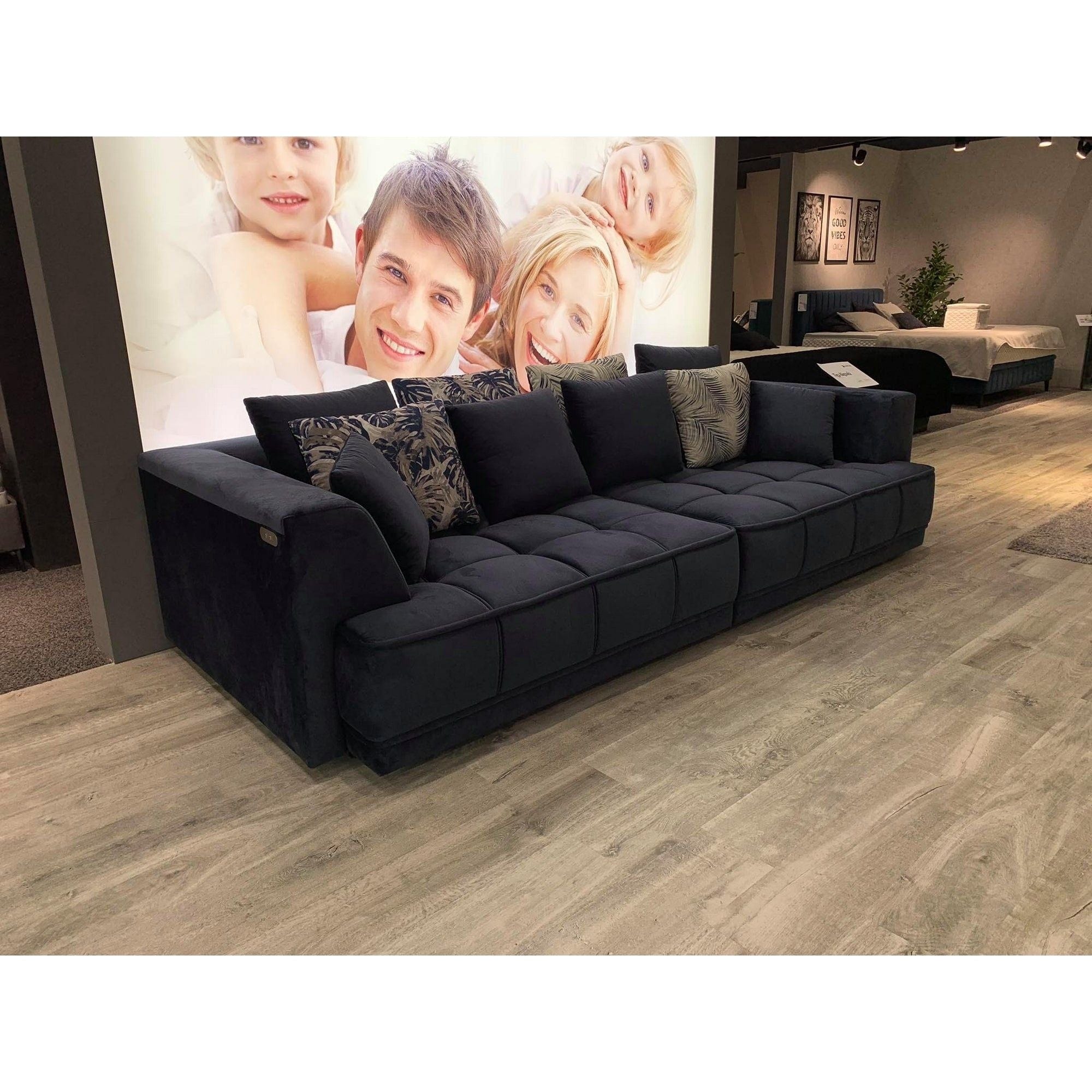Canapea TIGA, personalizabil materiale gama Premium, reglaj electric, 4 locuri, 302x136x72/88 cm